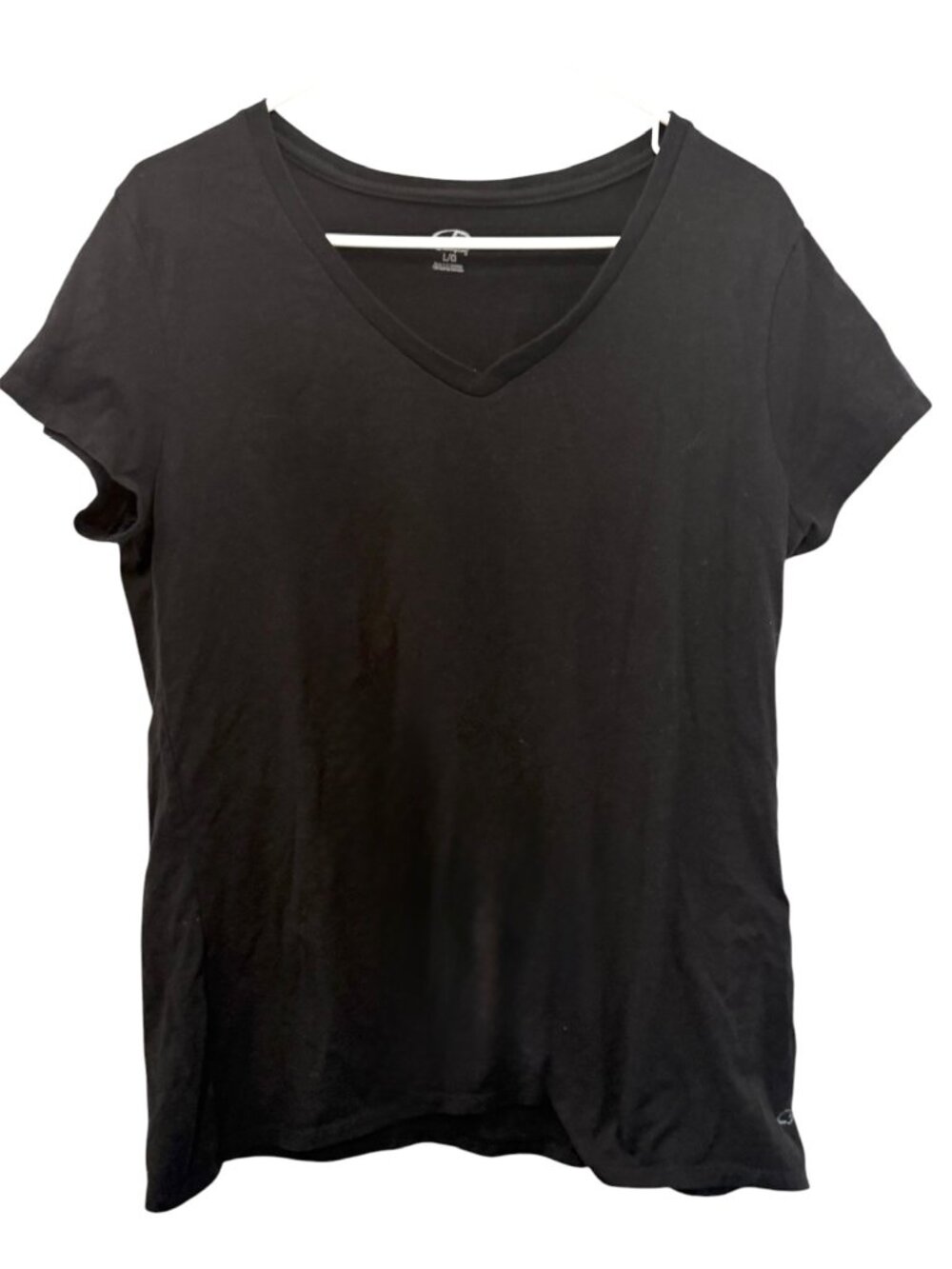 Champion Black Short-Sleeve V-Neck Cotton T-Shirt